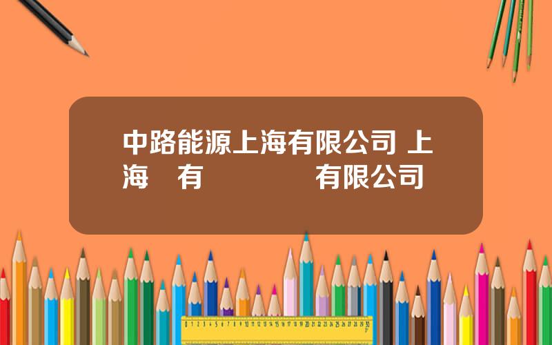 中路能源上海有限公司 上海國有資産經營有限公司